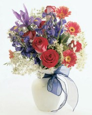 Roses, Gerbera Daisies, and Iris Roses, Gerbera Daisies, and Iris