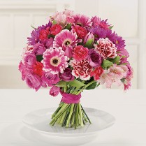Handtied Bouquet in Shades of Pink