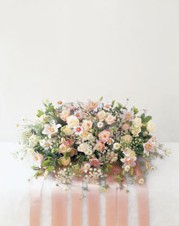 In Loving Memory Peach Funeral Casket Spray