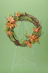 Sympathy Stargazer Lily Grapevine Wreath
