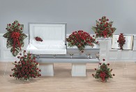 CTT18-11 Spray, CTT18-12 Arrangement (Floor), CTT13 Lid Piece, CTT19-11 Half Couch Casket Piece, CTT19-1 Arrangement (on Pedestal), CTT19-13 Bible Piece, CTT19-14 Basket
