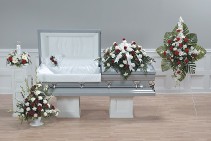 Candle Arrangement, Lid Piece, Casket Piece, Spray + Easle, Basket