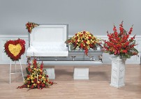 CTT42-11 Heart + Easel, CTT42-12 Lid Corner, CTT42-13 Arrangement (Floor), CTT43-11 Casket Piece, CTT43-12 Arrangement (Pedestal)