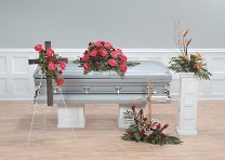 Anthurium Cross, Casket Piece, Bird of Paradise, Ginger w/ Cross
