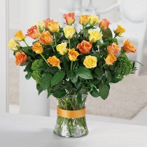 2 Dozen Vased Roses