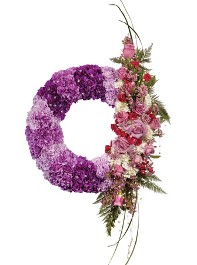 Pave Lavender Wreath with Vertical Spray