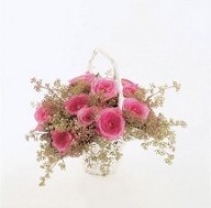 Basket of Pink Roses