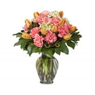 Carnations and Tulips in a Glass Urn Carnations and Tulips in a Glass Urn