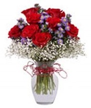 Passionate Red and Purple Rose Vase