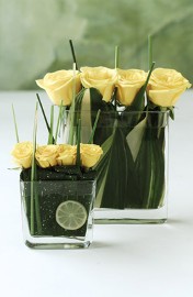 Geometric Vase w/ Roses