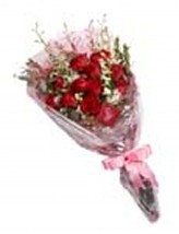 Red Rose Bouquet w/ White Larkspur