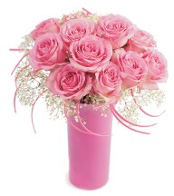 Dainty Pink Rose Vase